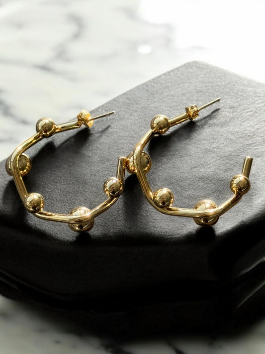 Trendy Gold Bold Earrings