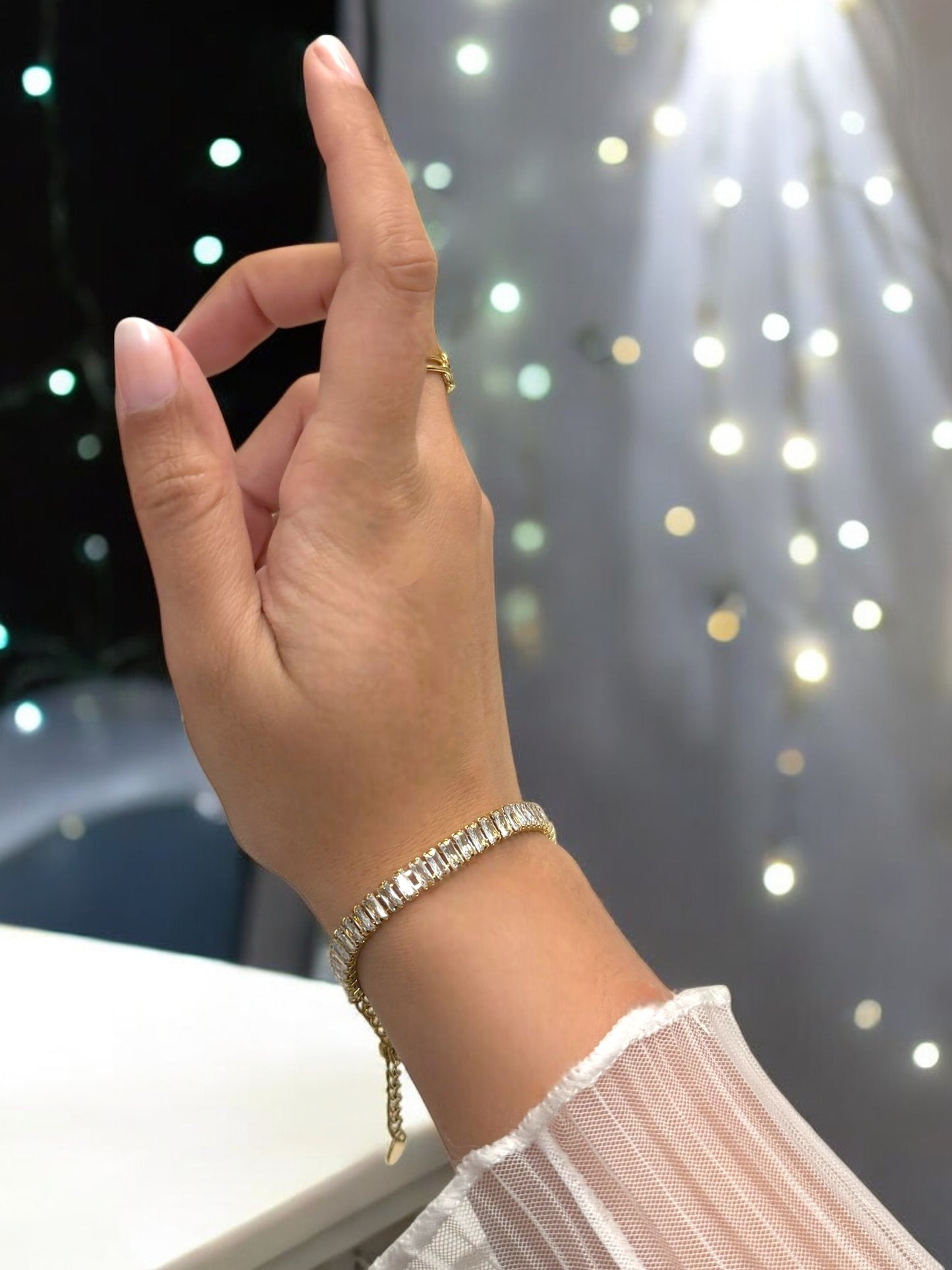 Sparkling Zircon Stones Gold-Plated Bracelet - The Sparkles