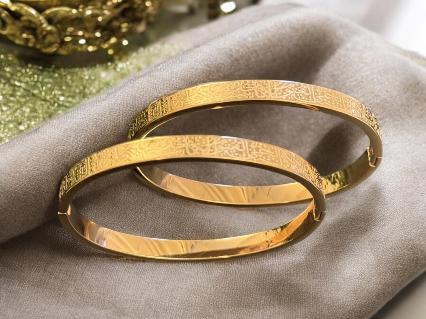 Customized Eid Gift Box: Modal Hijab Bundled with Engraved Ayat Bangle, Islamic Jewelry